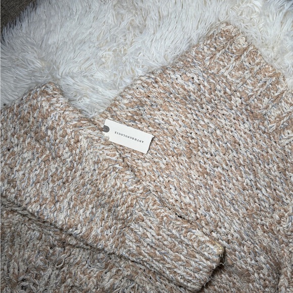 Anthropologie Cozy Marled Beige Knit Sweater - Women - Picture 4 of 5
